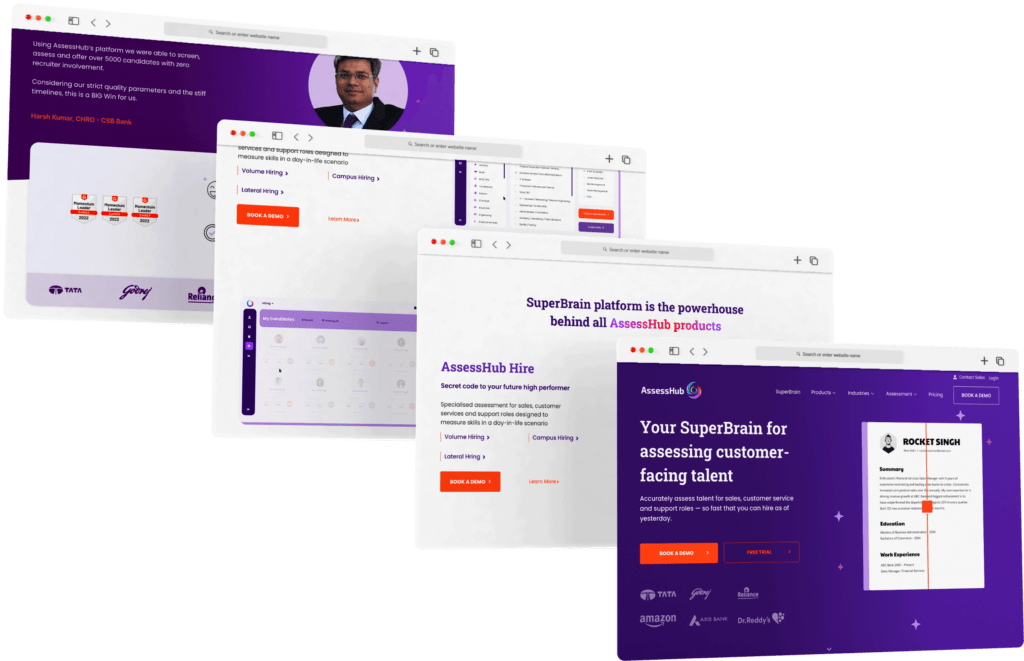Assesshub Landing page